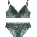 New Lace Underwear Set: Women's French Triangle Cup Bra (No Underwire, Thin Style)