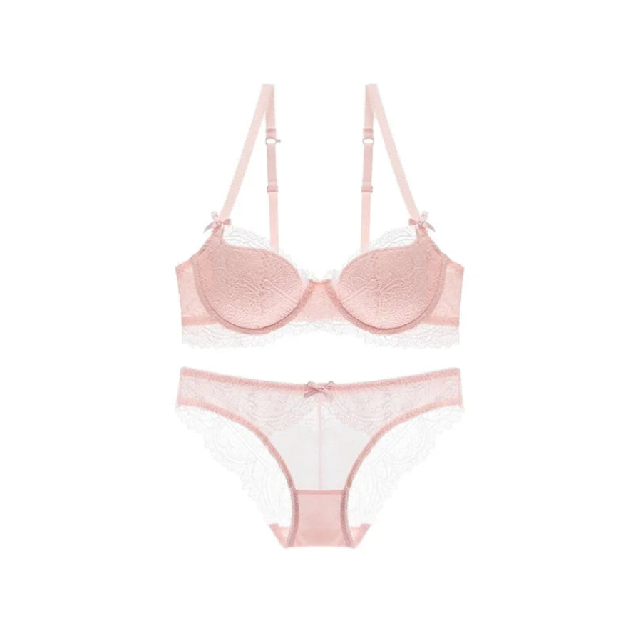 New Girls' Light Color Underwear: Women's Lace Bra and Panty Set