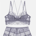 Ultra-thin Large Size Underwear: Floral Bra and Panty Set