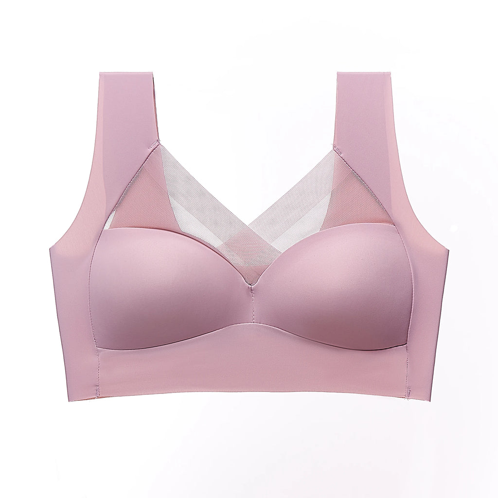 Sports Shock-Absorbing Anti-Sagging Plus Size Ladies: Breathable Lace Wireless Push-up Seamless Bralette