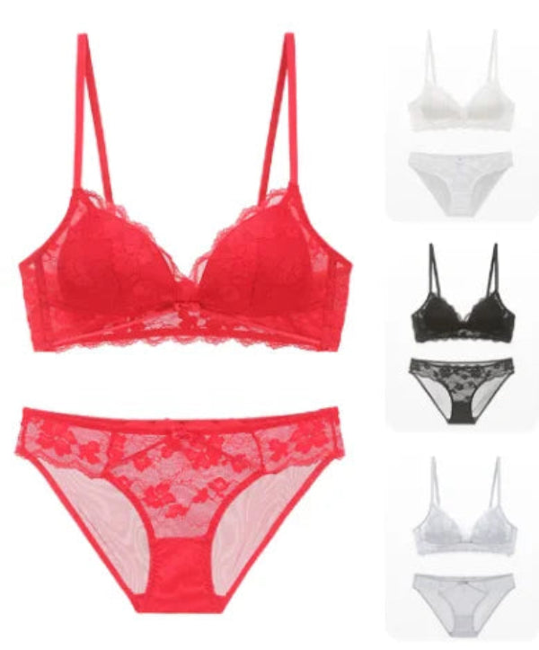 085 U-Shaped Lace Underwear for Women: Small Chest Support Low-Rise with Cup