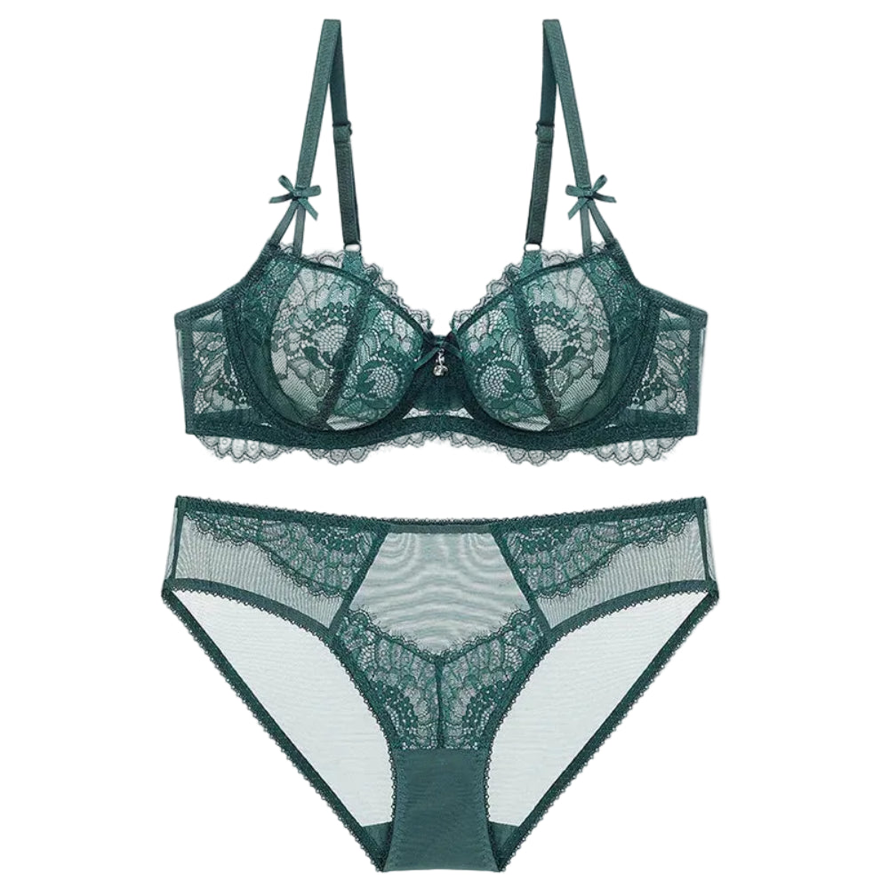 Ultra-Thin Lace Underwear Suit: Sponge-Free Bra for Women (Push-Up Design)