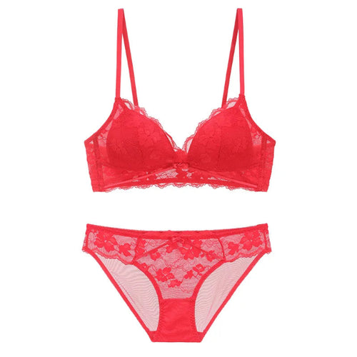 085 U-Shaped Lace Underwear for Women: Small Chest Support Low-Rise with Cup